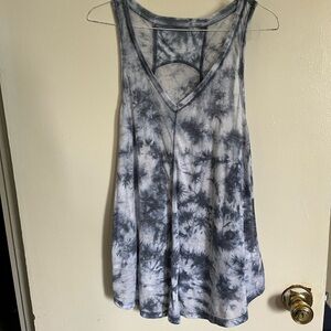 Calvin Klein Black,dark blue and Gray Sleeveless Tank Top Relaxed Tie Front